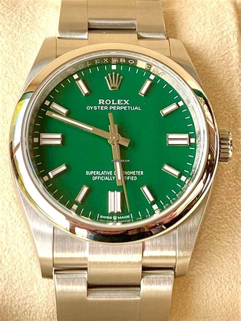 rolex oyster perpetual green face